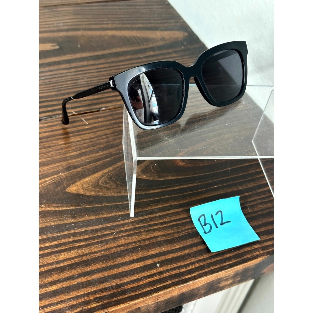 Diff Eyewear Bella BK-GR10P Womens Black Sunglasses Polarized Lens Full Rim